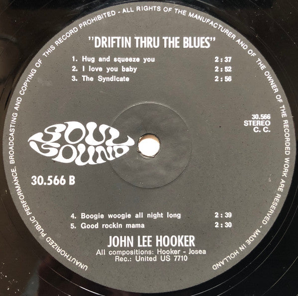 John Lee Hooker : Driftin' Thru The Blues (LP, Album)