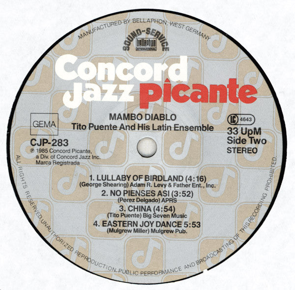 Tito Puente And His Latin Ensemble* With Special Guest George Shearing : Mambo Diablo (LP, Album)