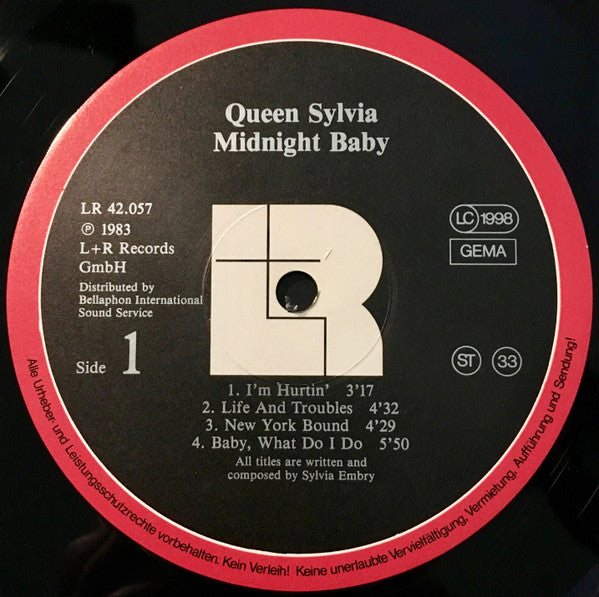 Blues Queen Sylvia* : Midnight Baby (LP, Album)