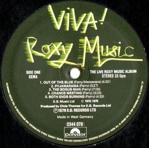 Roxy Music : Viva ! The Live Roxy Music Album (LP,Album,Reissue,Stereo)