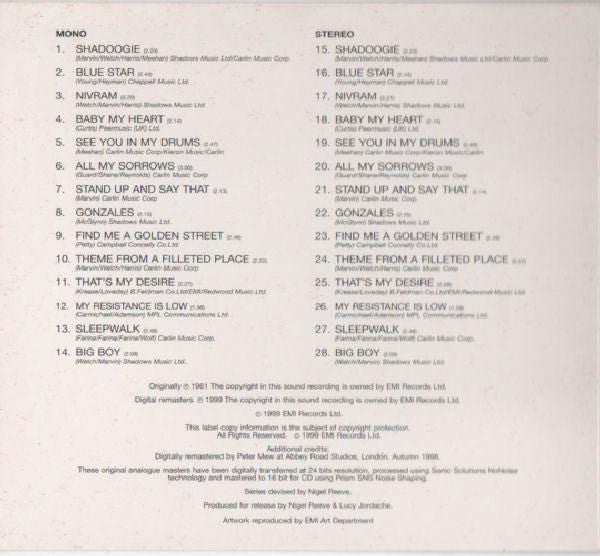 The Shadows - The Shadows (CD, Album, Mono, Dig) - De Platen Aap – Vinylwinkel in Brielle & online webshop voor muziekliefhebbers