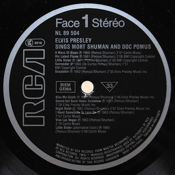 Elvis* : Elvis Sings Mort Shuman & Doc Pomus (LP, Comp)