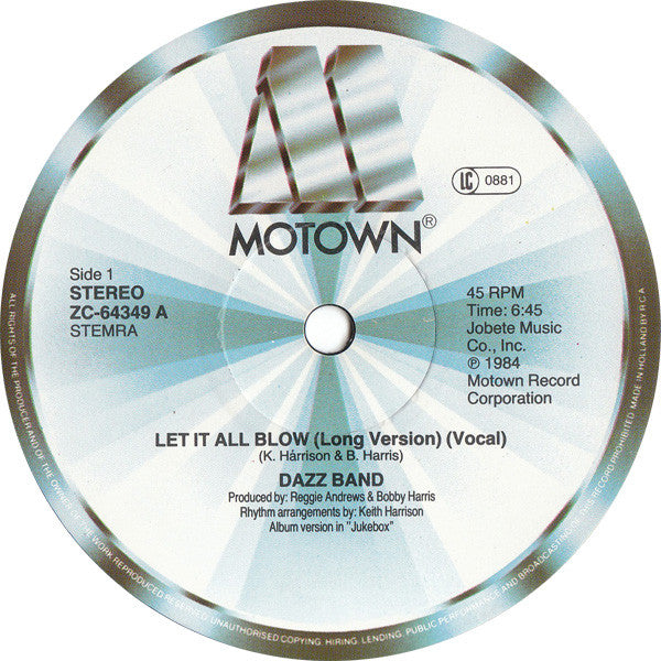 Dazz Band : Let It All Blow (12")
