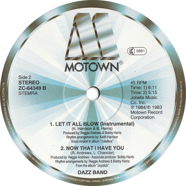 Dazz Band : Let It All Blow (12")