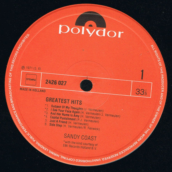Sandy Coast : Greatest Hits (LP, Comp)