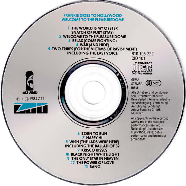 Frankie Goes To Hollywood - Welcome To The Pleasuredome (CD, Album) - De Platen Aap – Vinylwinkel in Brielle & online webshop voor muziekliefhebbers