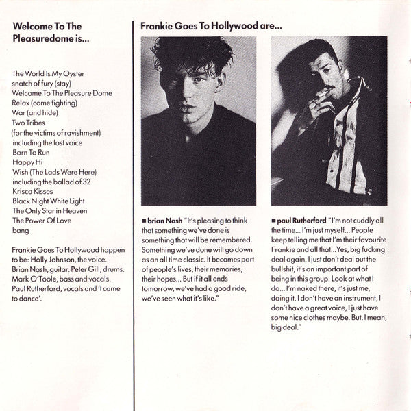 Frankie Goes To Hollywood : Welcome To The Pleasuredome (CD, Album)