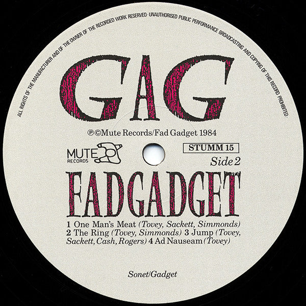 Fad Gadget : Gag (LP, Album)