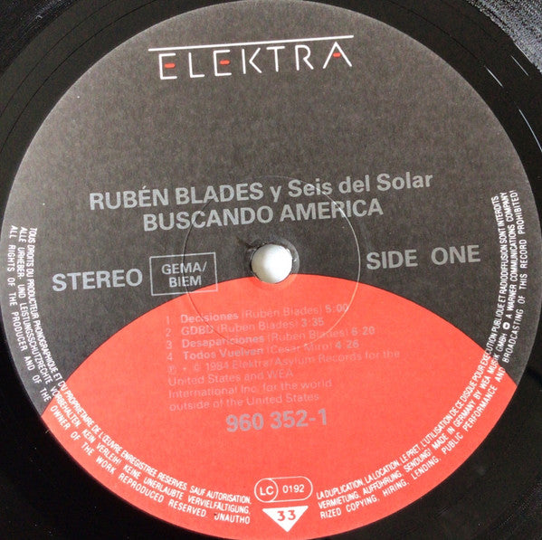 Rubén Blades* Y Seis Del Solar : Buscando America (LP, Album, Gat)