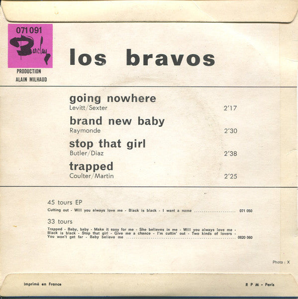 Los Bravos : Going Nowhere (7", EP, RE, Neg)