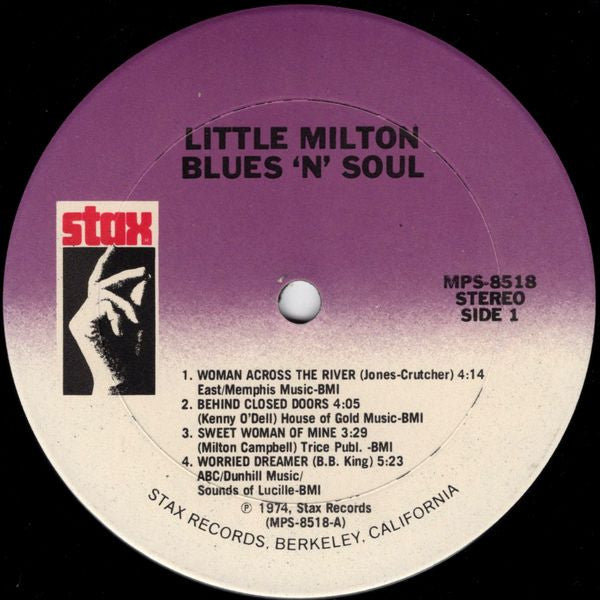 Little Milton : Blues'N Soul (LP, Album, RE, RM)