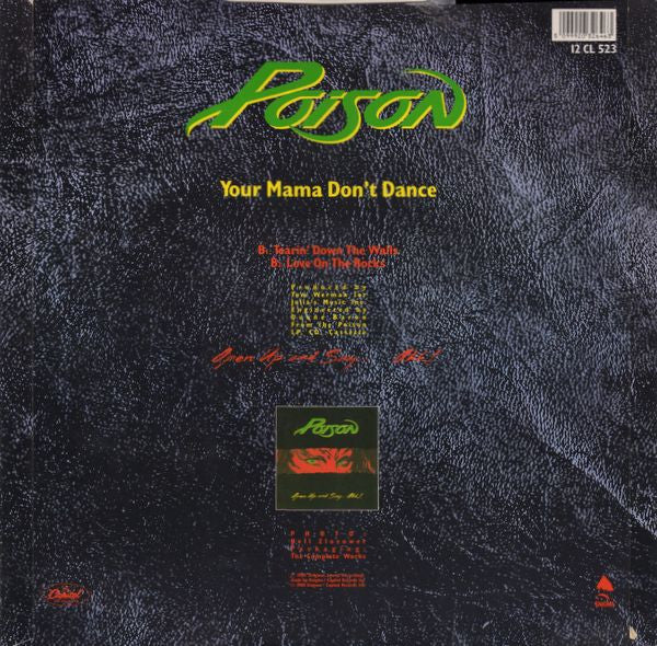 Poison - Your Mama Don't Dance (12", Single) - De Platen Aap – Vinylwinkel in Brielle & online webshop voor muziekliefhebbers
