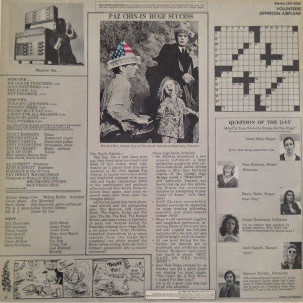 Jefferson Airplane : Volunteers (LP, Album)