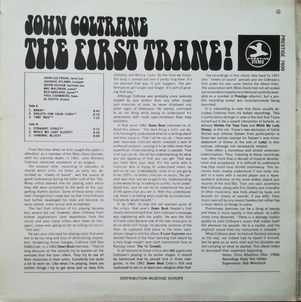 John Coltrane : The First Trane (LP, Album, RE)