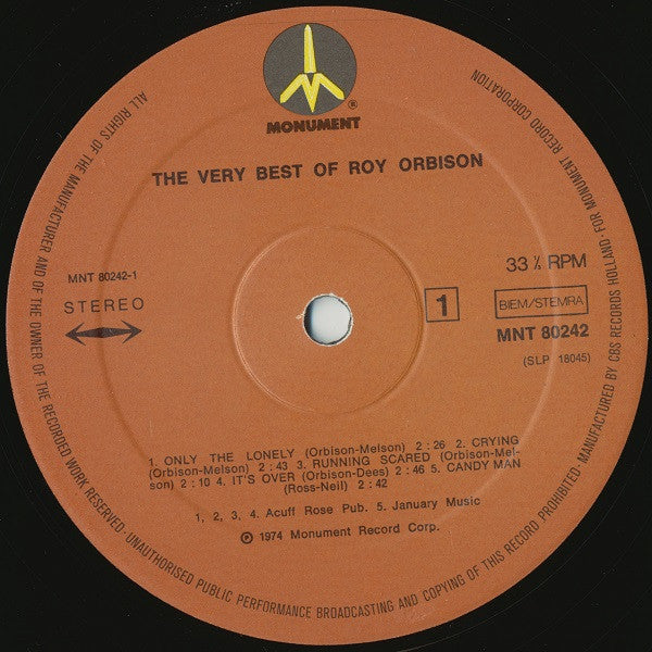 Roy Orbison : The Very Best Of Roy Orbison (LP,Compilation,Reissue)