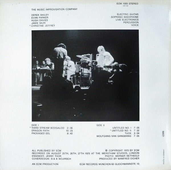 The Music Improvisation Company : The Music Improvisation Company (LP, Album, RP)