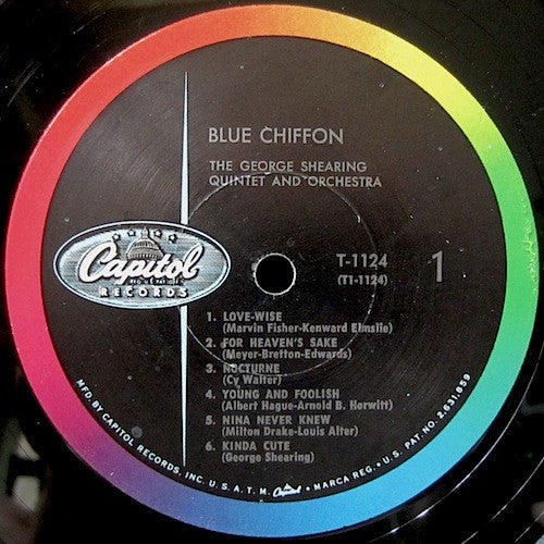 The George Shearing Quintet And Orchestra* : Blue Chiffon (LP, Album, Mono)