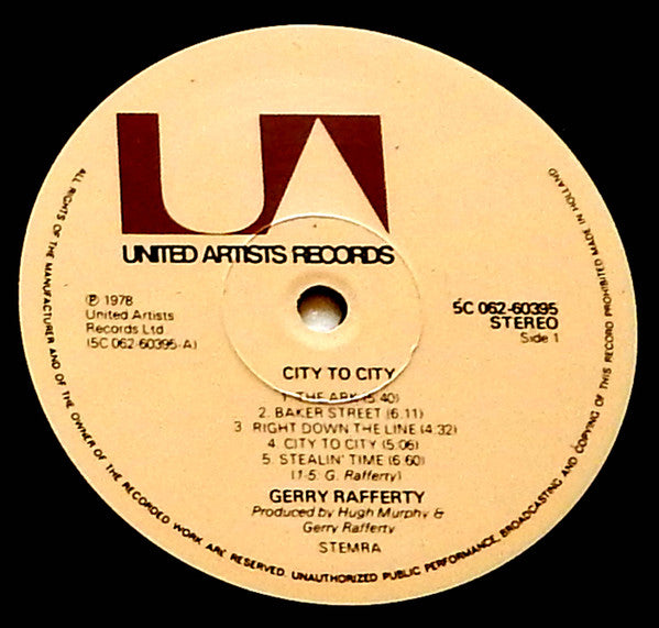 Gerry Rafferty : City To City (LP, Album, RE)
