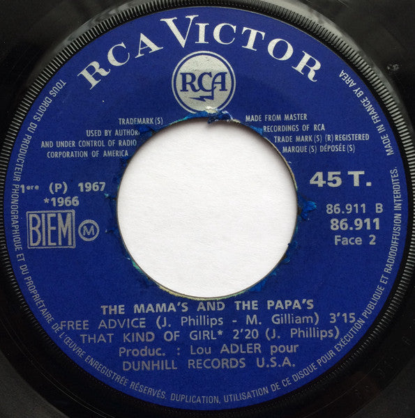 The Mama's And The Papa's* : Dedicated To The One I Love (7", EP)