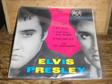 Elvis Presley With The Jordanaires : One Night (7", EP, Mono, RE)