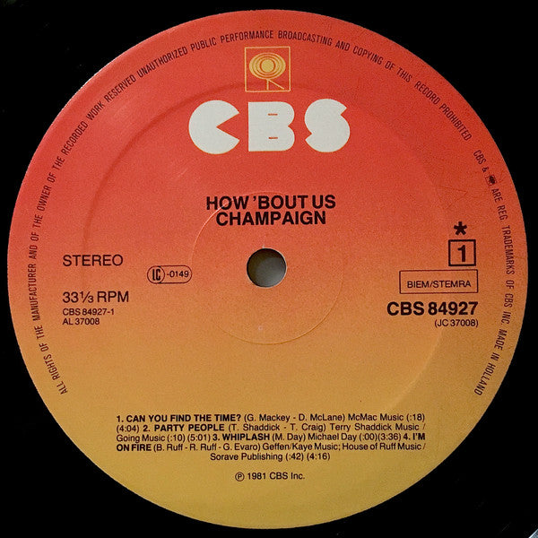 Champaign : How 'Bout Us (LP, Album)