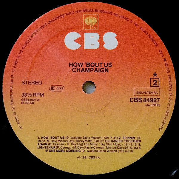 Champaign : How 'Bout Us (LP, Album)