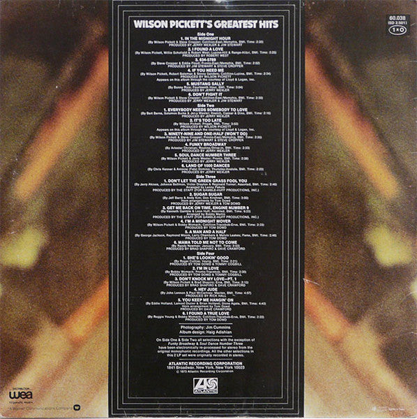 Wilson Pickett : Wilson Pickett's Greatest Hits (2xLP, Comp, Gat)