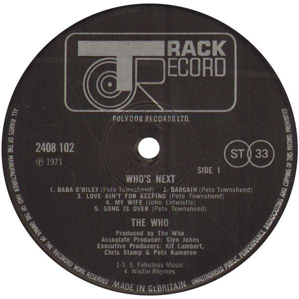 The Who : Who's Next (LP, Album)