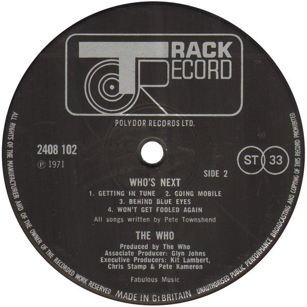 The Who : Who's Next (LP, Album)