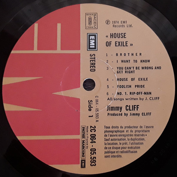 Jimmy Cliff : House Of Exile (LP, Album)