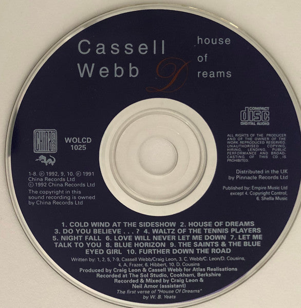 Cassell Webb : House Of Dreams (CD, Album)
