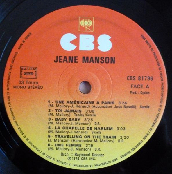 Jeane Manson : Jeane Manson (LP, Album, Gat)