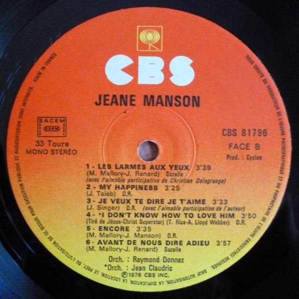 Jeane Manson : Jeane Manson (LP, Album, Gat)