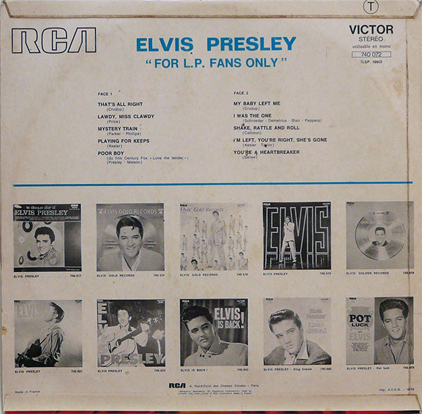 Elvis Presley : For LP Fans Only (LP, Comp)