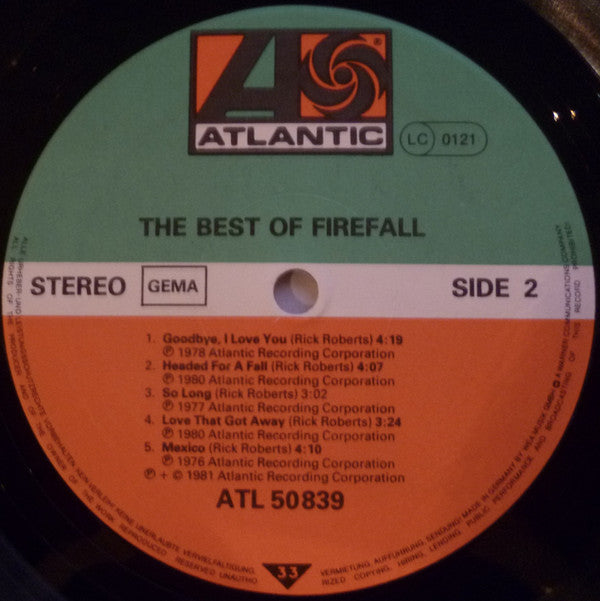 Firefall : The Best Of Firefall (LP, Comp)