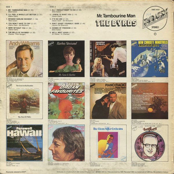 The Byrds : Mr. Tambourine Man (LP, Album, RE, Blu)