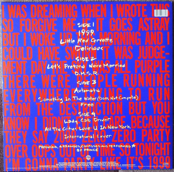 Prince : 1999 (2xLP, Album, RE, 180)