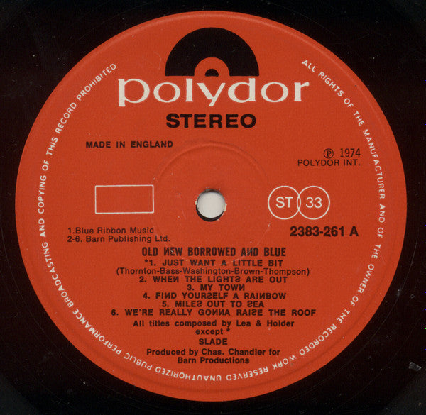 Slade : Old New Borrowed And Blue (LP, Album)