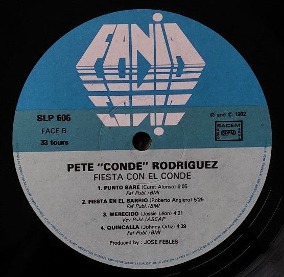 Pete "El Conde" Rodriguez* : Fiesta Con "El Conde" (LP)