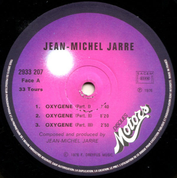 Jean Michel Jarre* : Oxygène (LP, Album, RP)