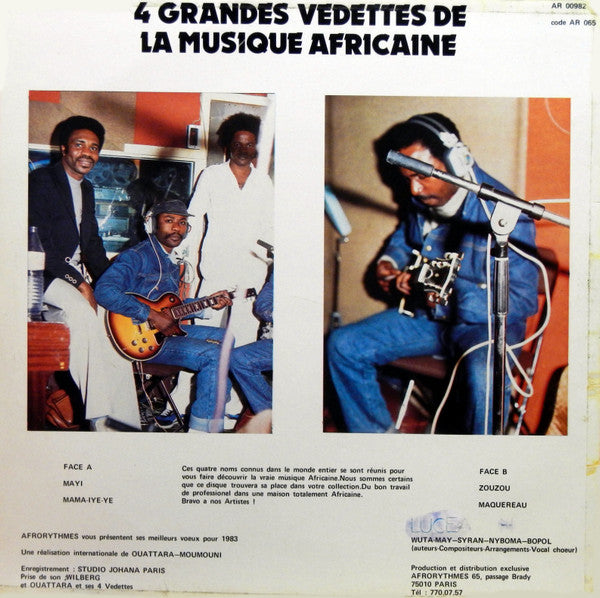 Quatre Etoiles : Afro Rythmes Présente 4 Grandes Vedettes De La Musique Africaine (LP, Album)