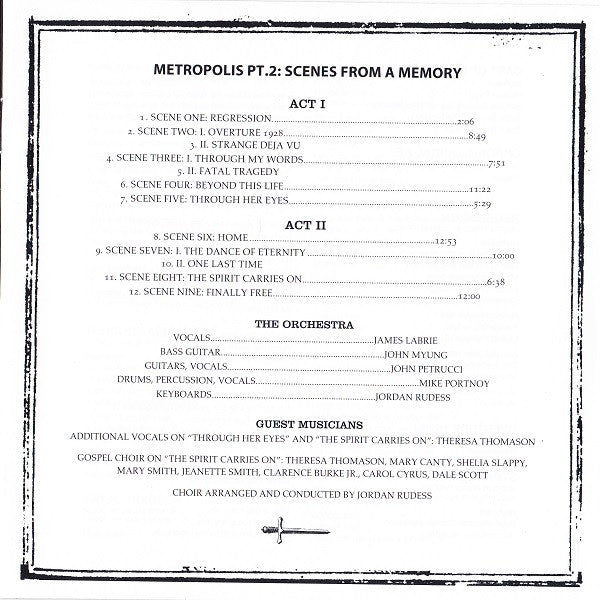 Dream Theater : Metropolis Pt. 2: Scenes From A Memory (CD, Album, RP)