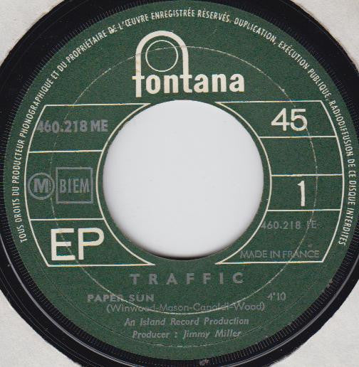Traffic : Paper Sun (7", EP)