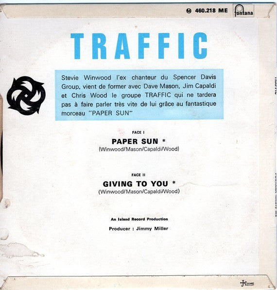 Traffic : Paper Sun (7", EP)
