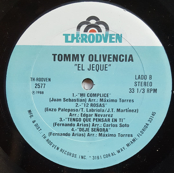 Tommy Olivencia Y Su Orquesta : El Jeque (LP, Album)