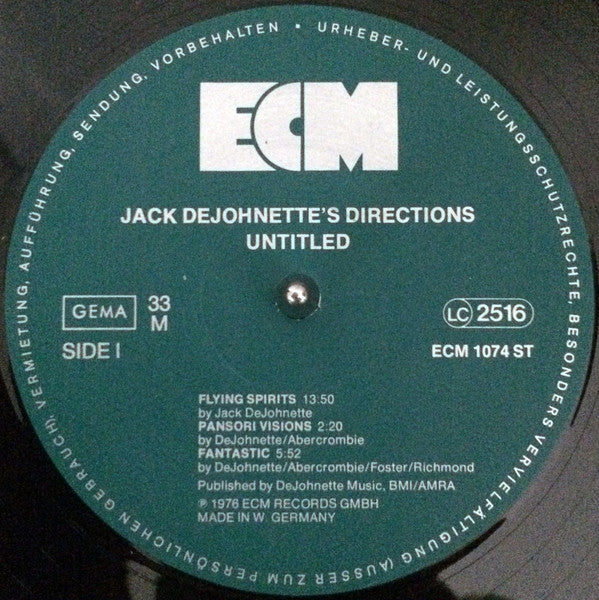 Jack DeJohnette's Directions : Untitled (LP, Album)
