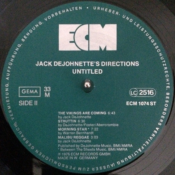 Jack DeJohnette's Directions : Untitled (LP, Album)