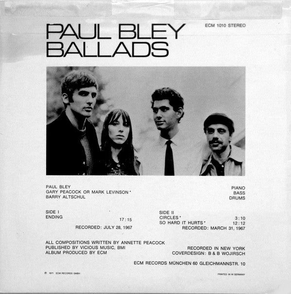 Paul Bley : Ballads (LP, Album)