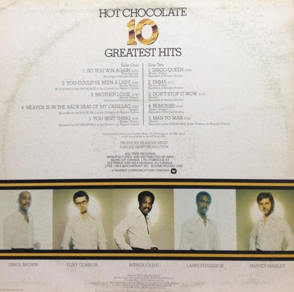 Hot Chocolate : 10 Greatest Hits (LP, Comp)