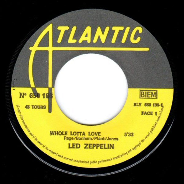 Led Zeppelin : Whole Lotta Love (7", Single)